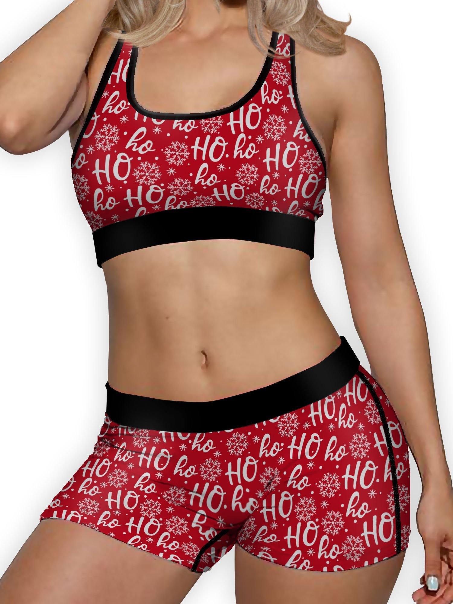 Christmas Ho Ho Ho Ellie Sports Bra – Dress Me Boo
