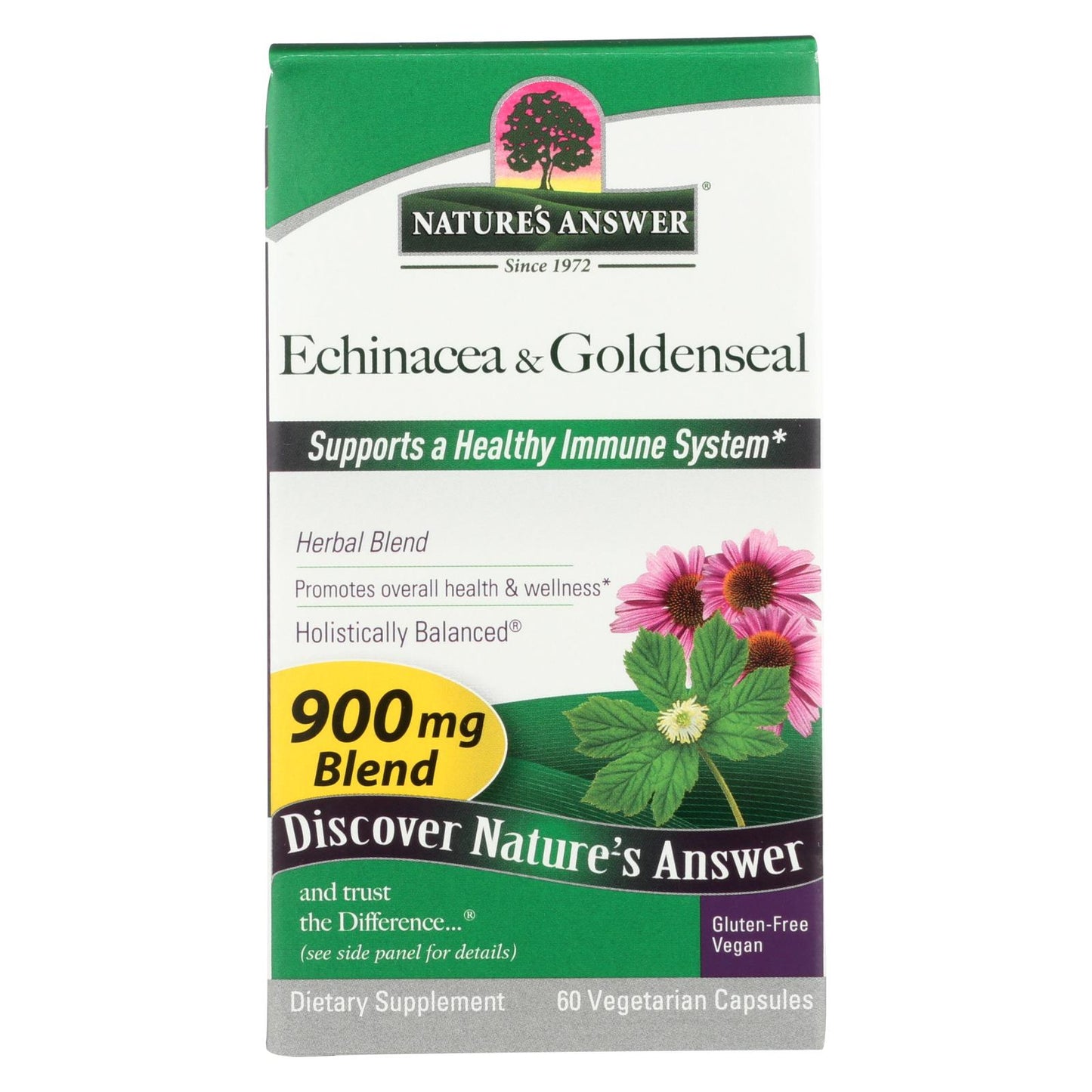 Nature's Answer - Echinacea And Goldenseal Root - 60 Vegetarian Capsules