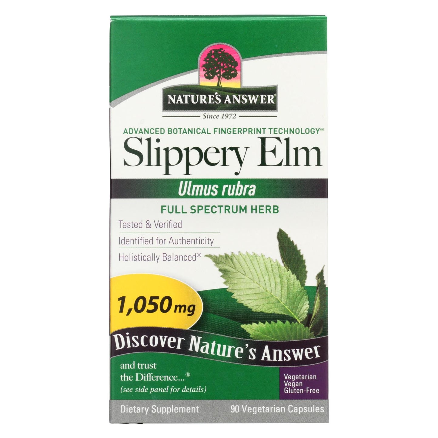 Nature's Answer - Slippery Elm Bark - 90 Vegetarian Capsules