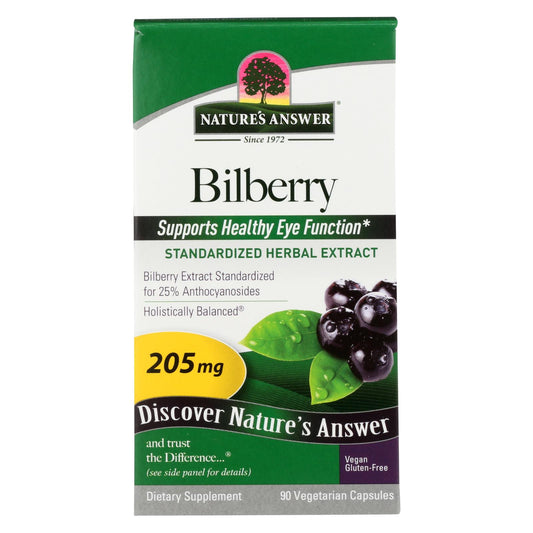 Nature's Answer - Bilberry Extract - 90 Vegetarian Capsules