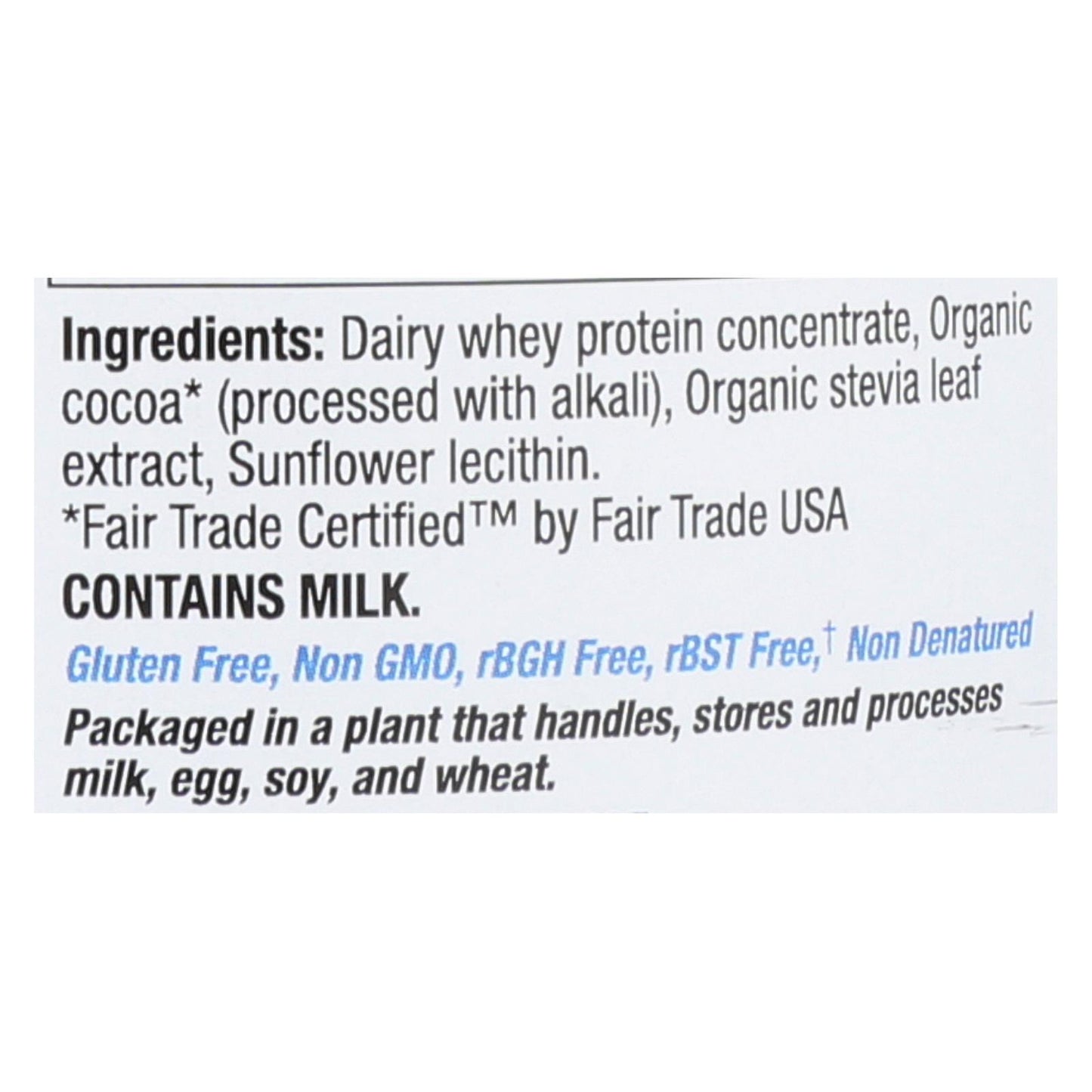 Tera's Whey Protein - Rbgh Free - Fair Trade Dark Chocolate - 12 Oz