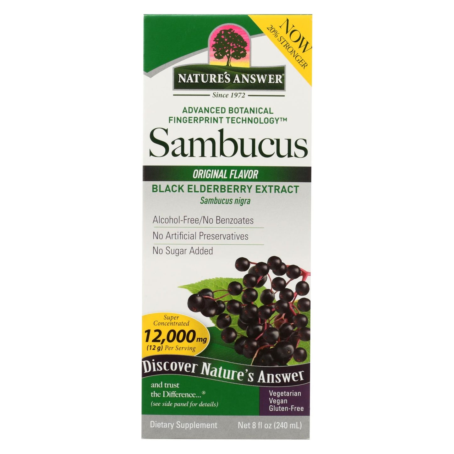 Nature's Answer - Sambucus Nigra Black Elder Berry Extract - 8 Fl Oz