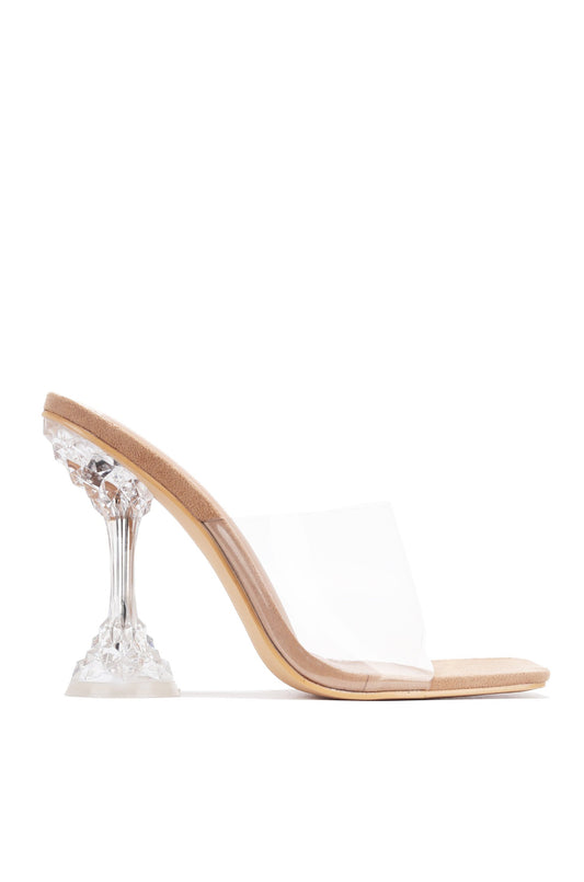 AHMEE SAYING HELLO CLEAR HEEL MULE-NUDE