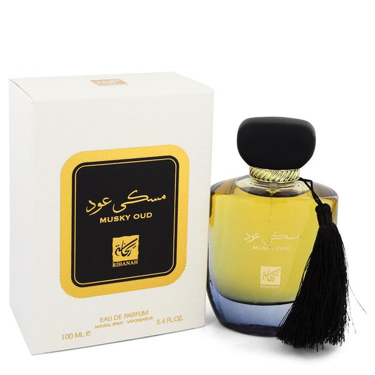 Musky Oud by Rihanah Eau De Parfum Spray (Unisex) 3.4 oz for Men