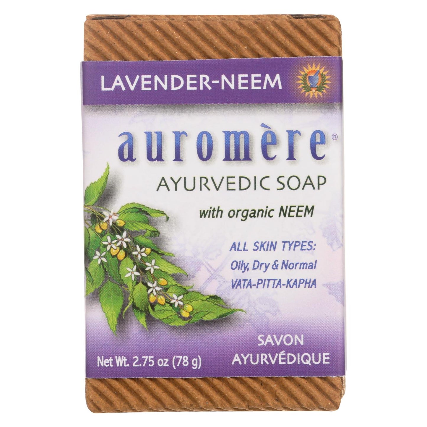 Auromere Bar Soap - Ayurvedic Lavender Neem - 2.75 Oz