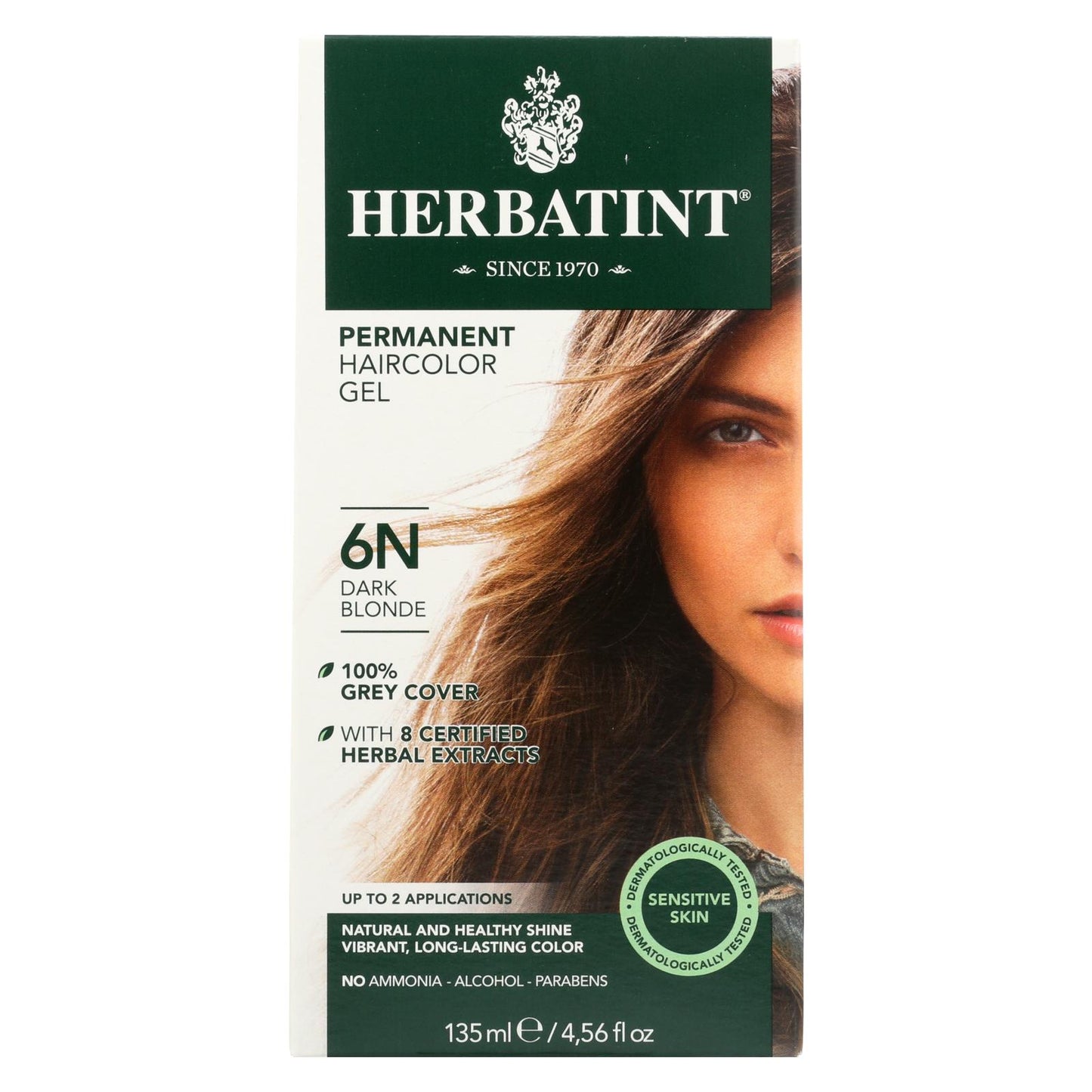 Herbatint Permanent Herbal Haircolour Gel 6n Dark Blonde - 135 Ml