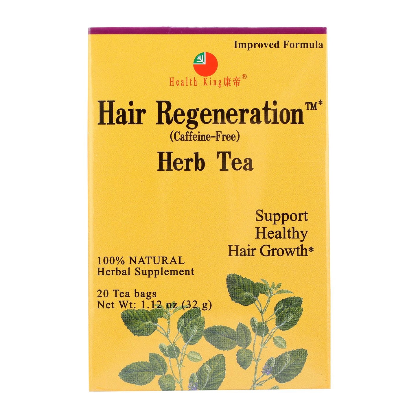 Health King Hair Regeneration Herb Tea - 20 Tea Bags