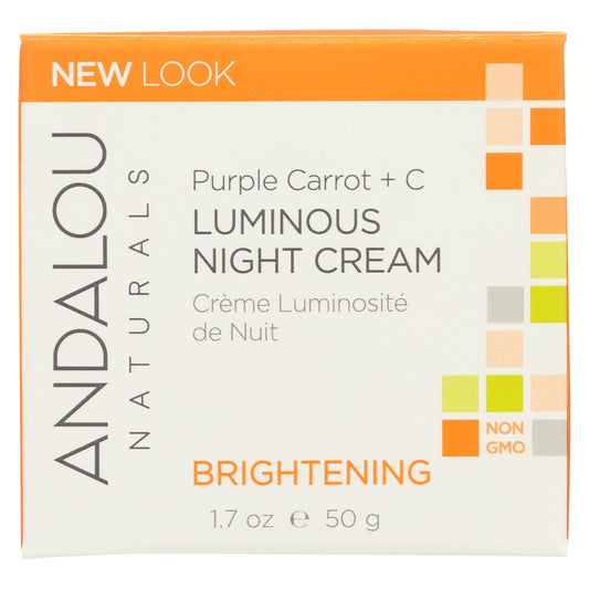 Andalou Naturals Luminous Night Cream Purple Carrot + C - 1.7 Oz