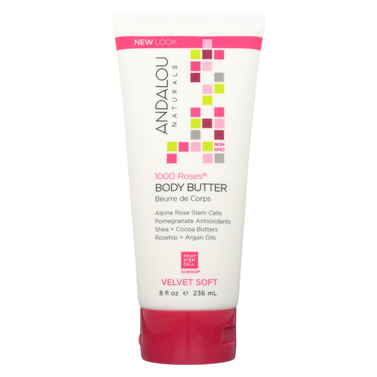 Andalou Naturals Body Butter - 1000 Roses - 8 Oz