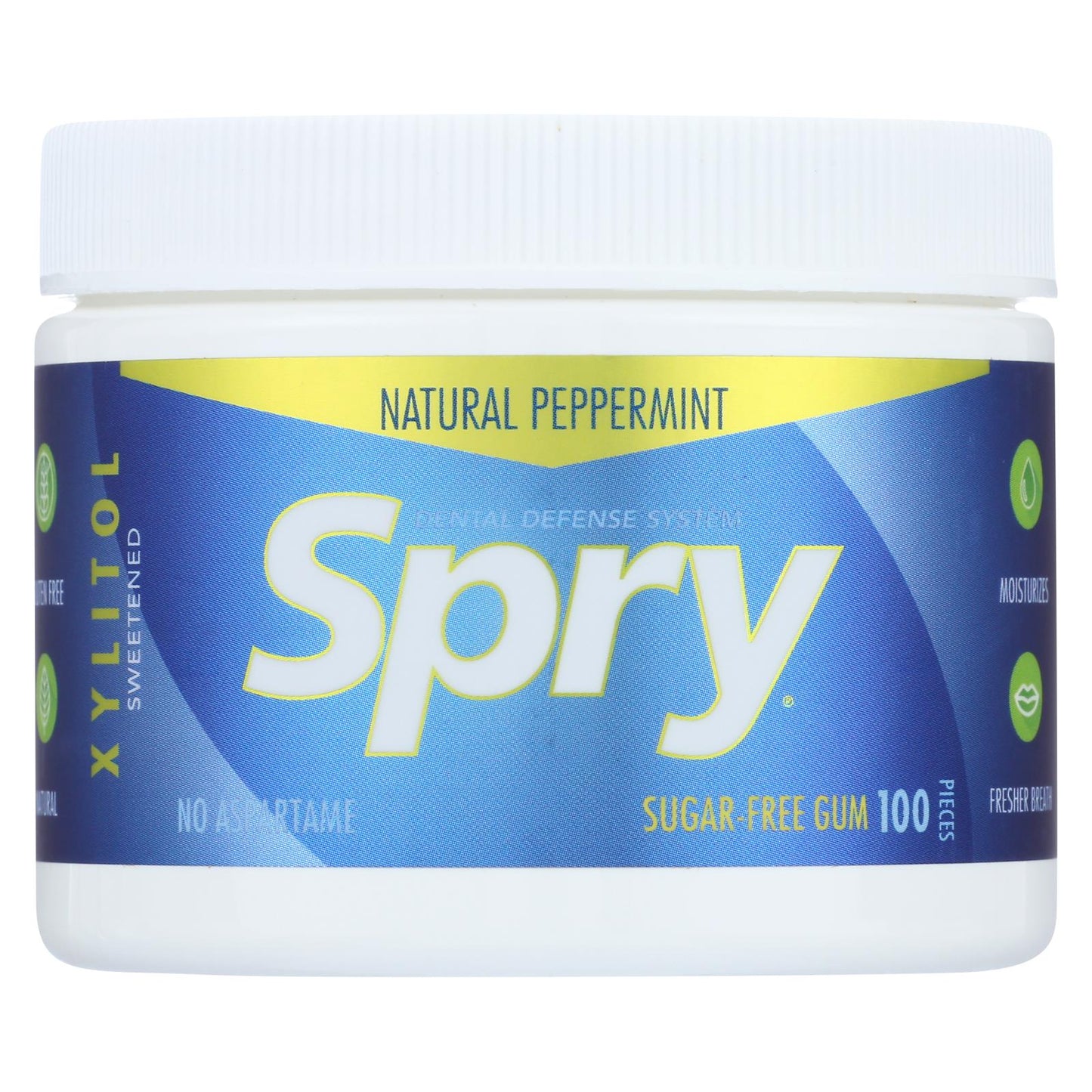 Spry Chewing Gum - Xylitol - Peppermint - 100 Count - 1 Each