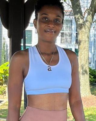 White Blue Ombre Sports Bra