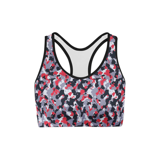 Red White Camo Sports Bra