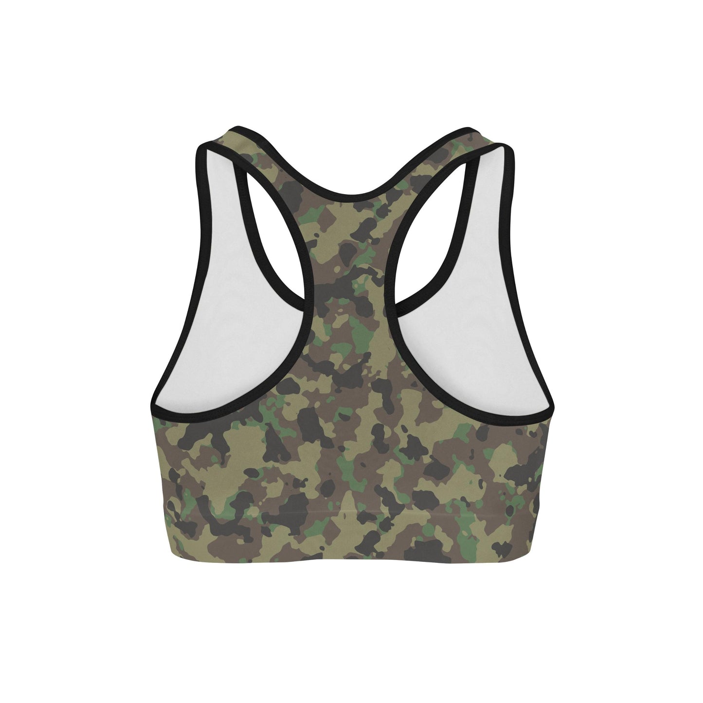 Dark Green Camo Sports Bra