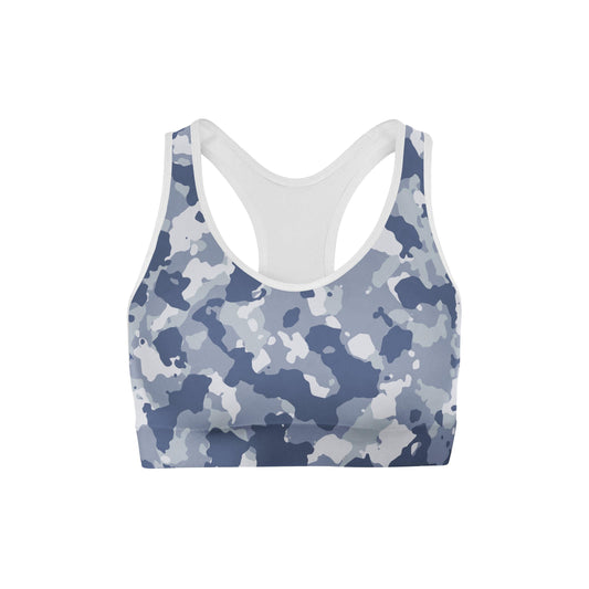 Dark Blue Camo Sports Bra