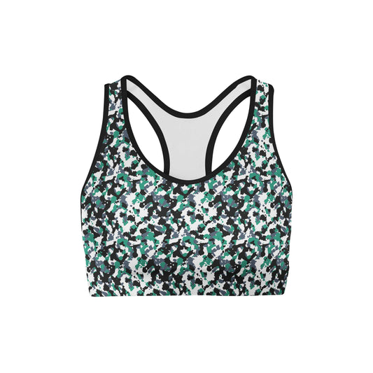 Green White Camo Sports Bra