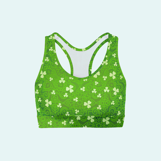 Bright Clovers Back Color Sports Bra