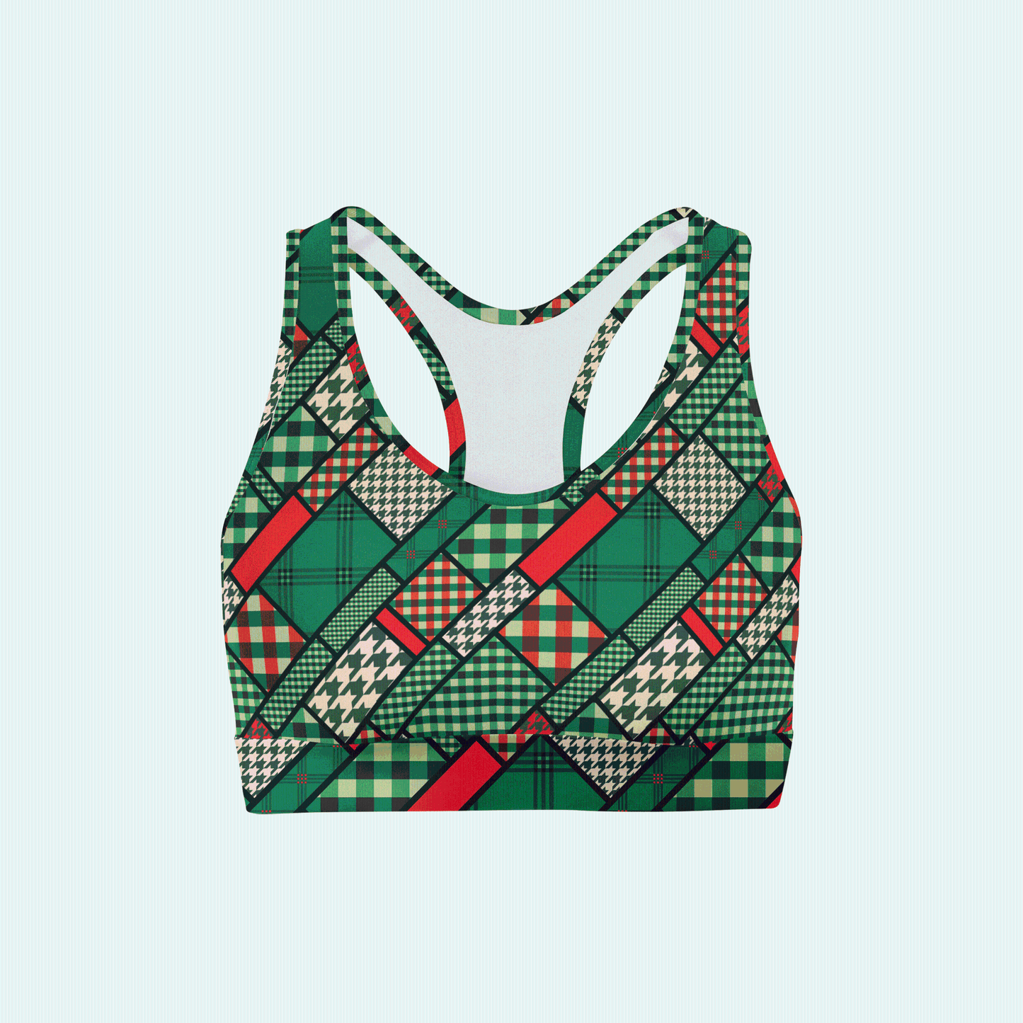 St Patricks Patchwork Back Color Sports Bra