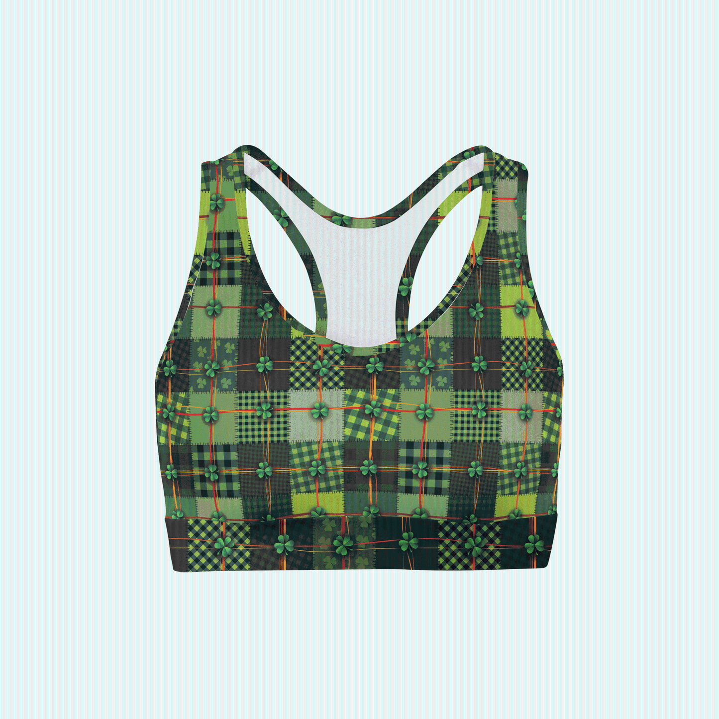 Clover Patchworks Back Color Sports Bra