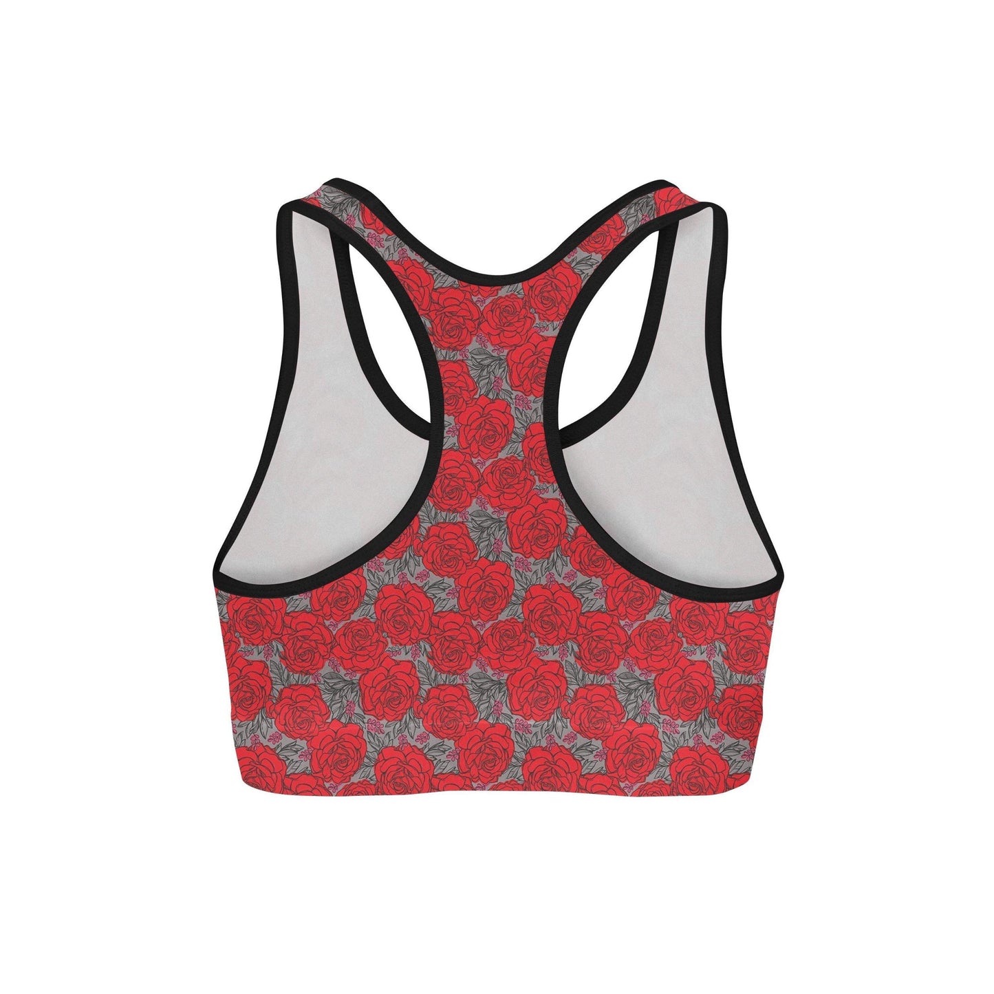 Drawn Roses Sports Bra