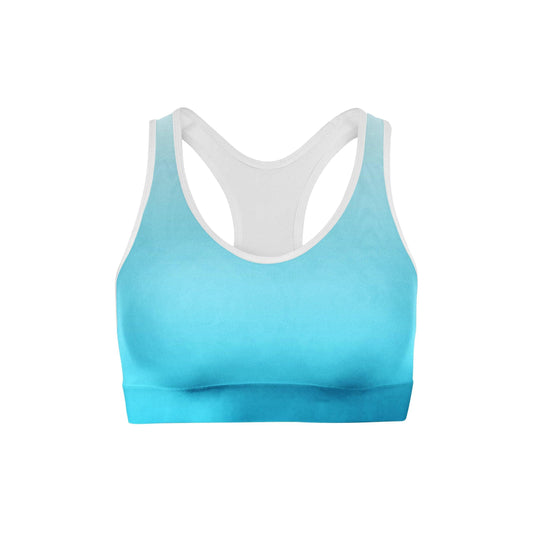 White Blue Ombre Sports Bra