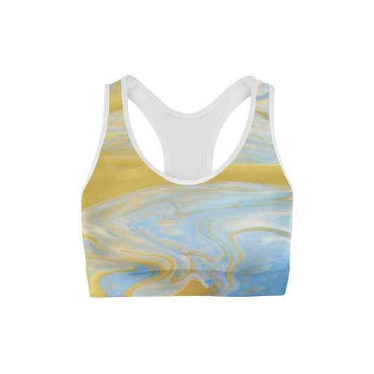 Gold Liquid Sports Bra