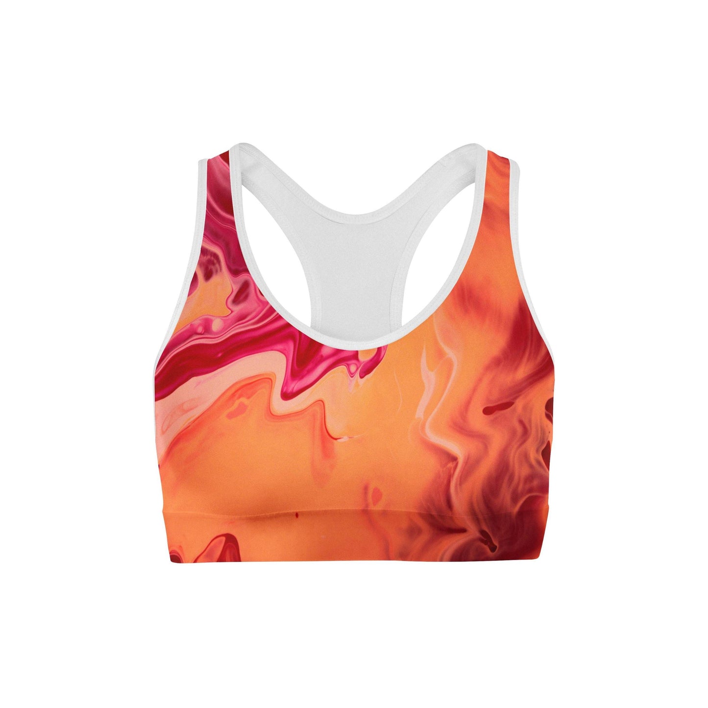 Orange Liquid Sports Bra