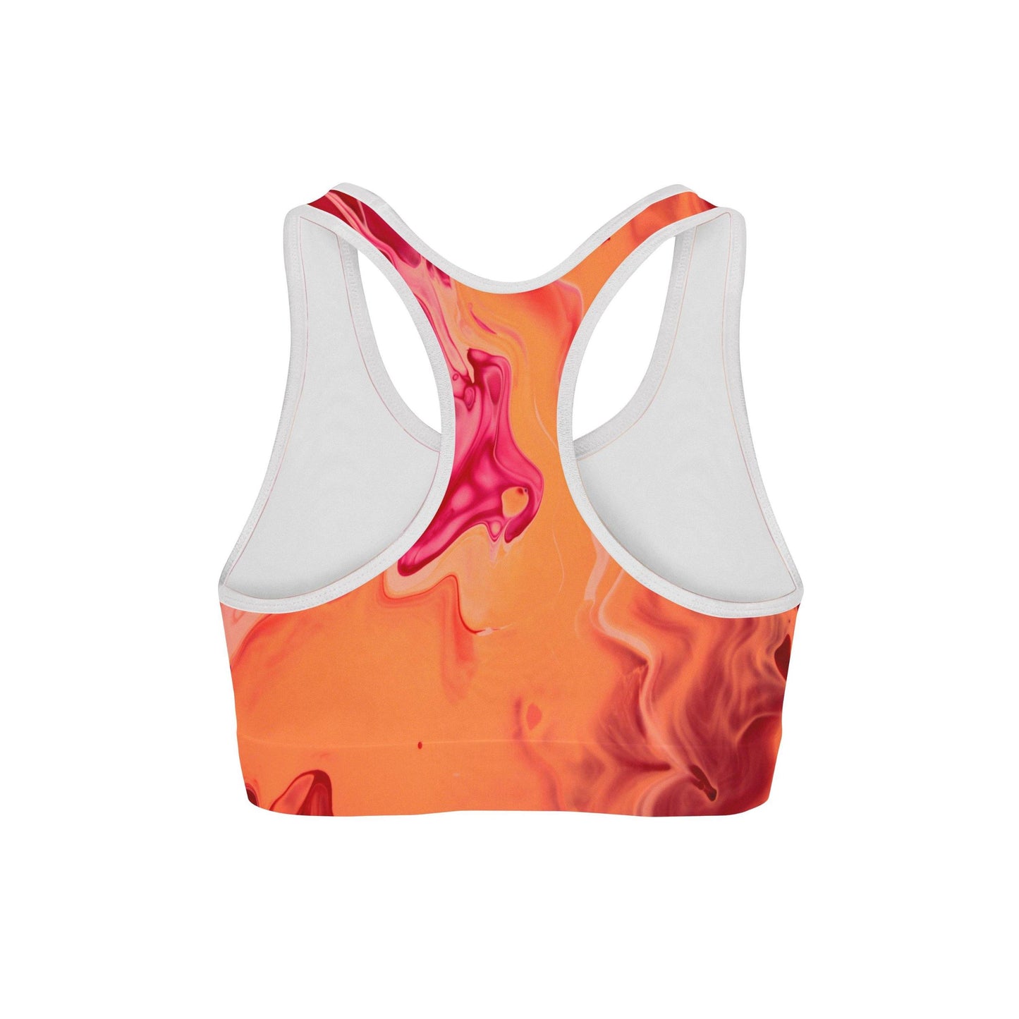 Orange Liquid Sports Bra