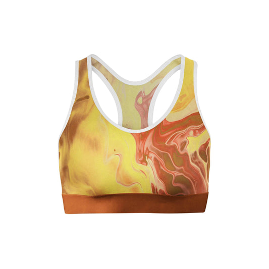 Yellow Liquid Sports Bra