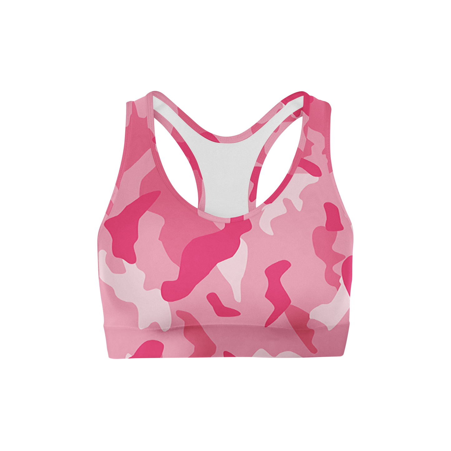 Pink Camo Back Color Sports Bra