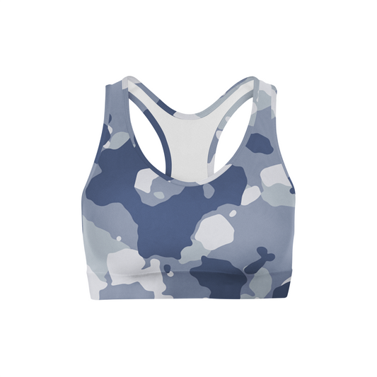 Dark Blue Camo Back Color Sports Bra