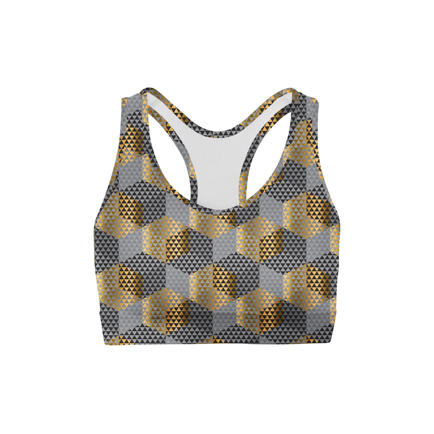 Golden Geometric Back Color Sports Bra