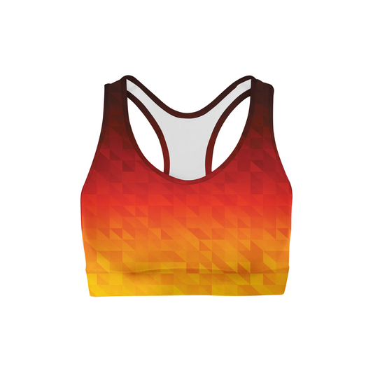 Fiery Triangles Back Color Sports Bra