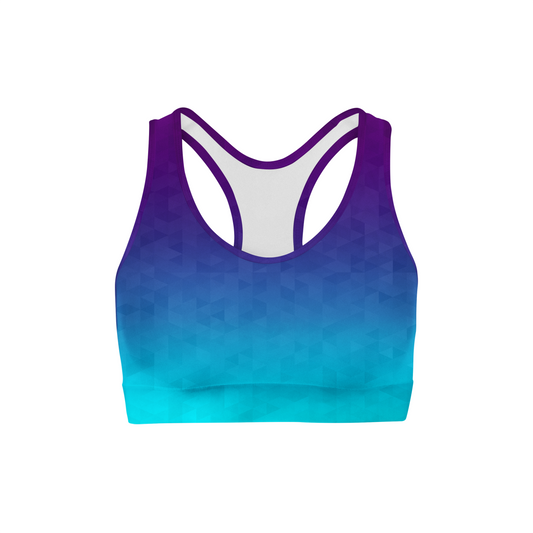 Deep Sea Triangles Color Back Sports Bra