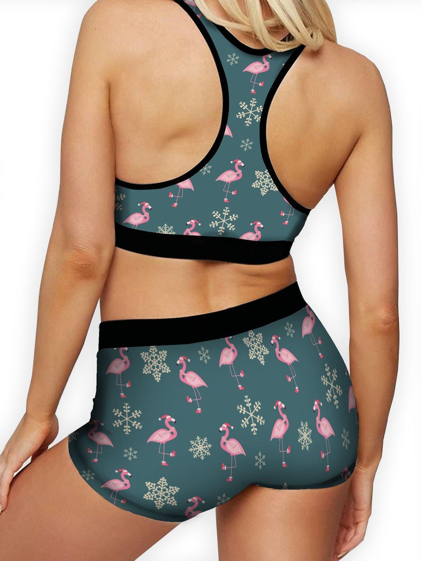 Christmas Flamingo Ellie Sports Bra