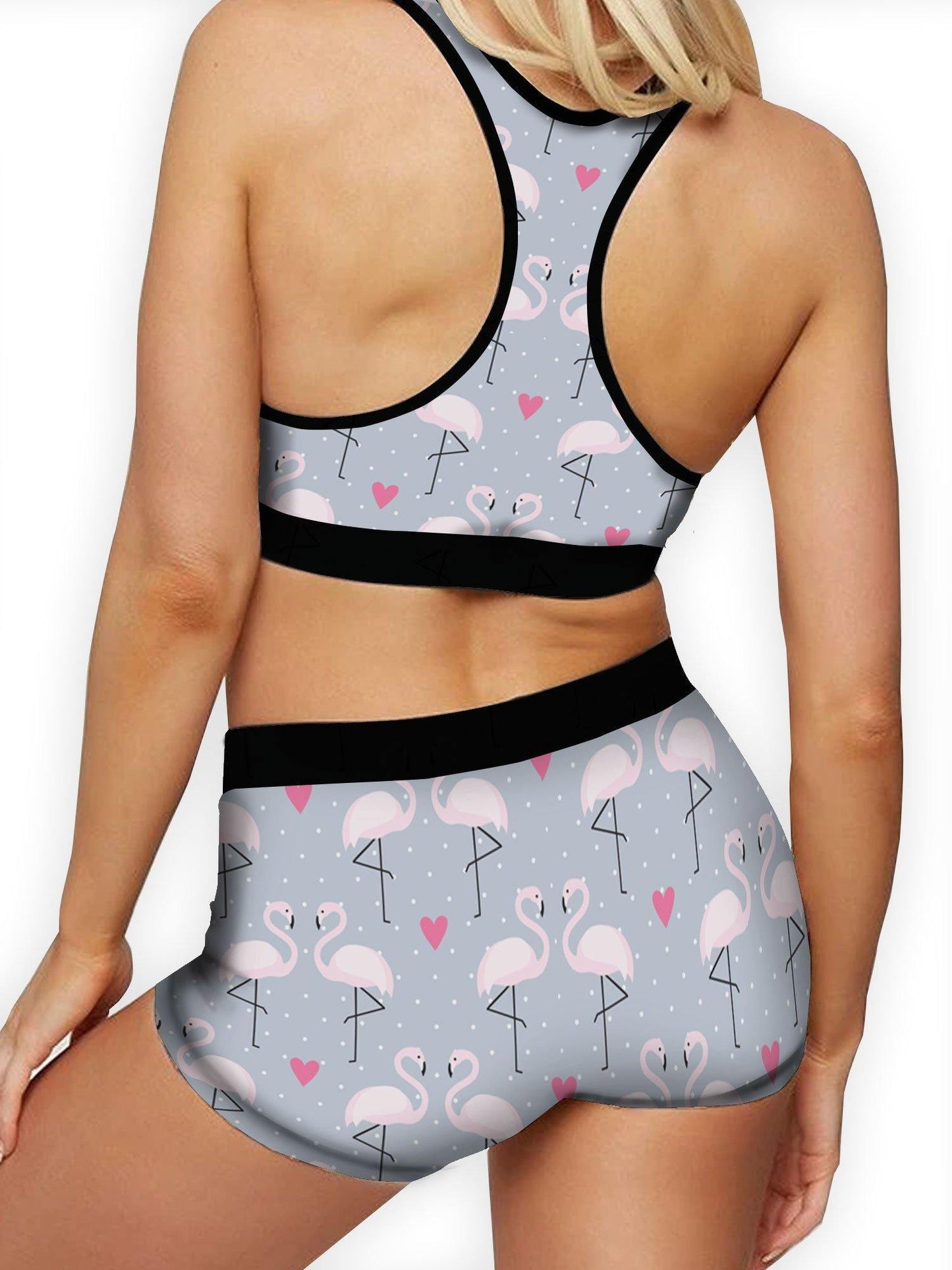 Flamingo Hearts Ellie Sports Bra