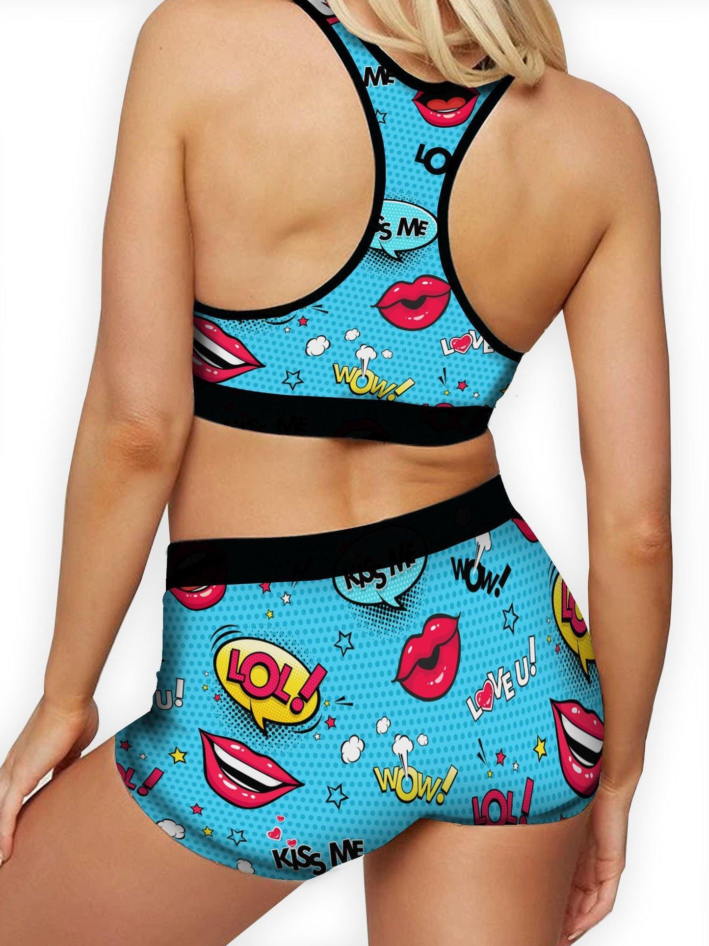 Pop Art Lips Ellie Sports Bra