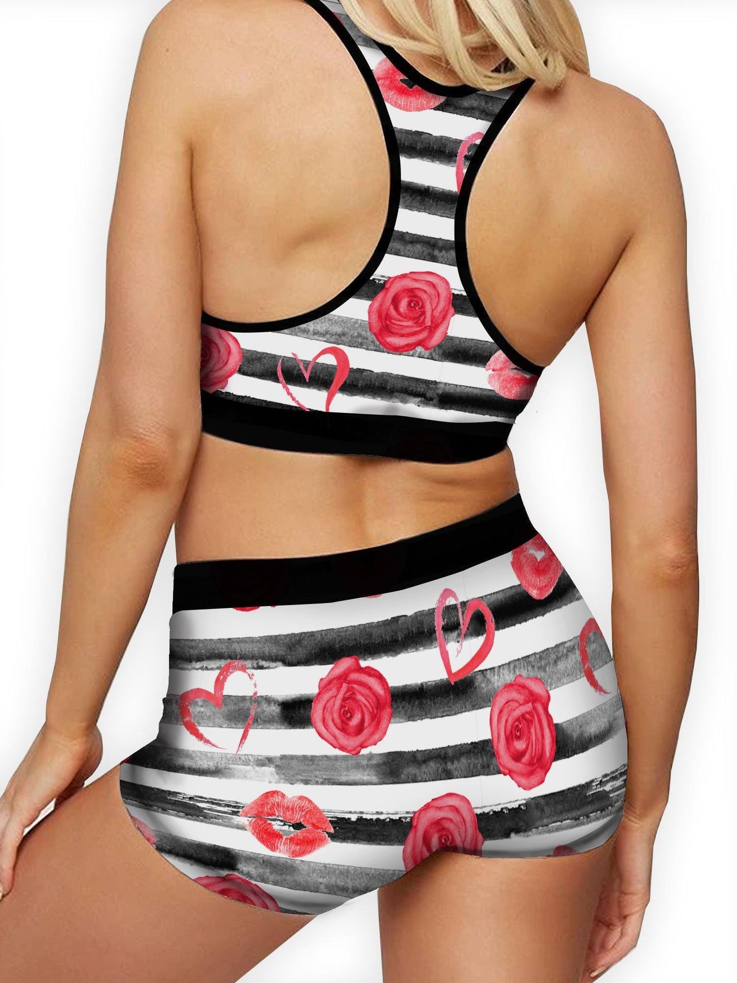 Rose Stripes Ellie Sports Bra