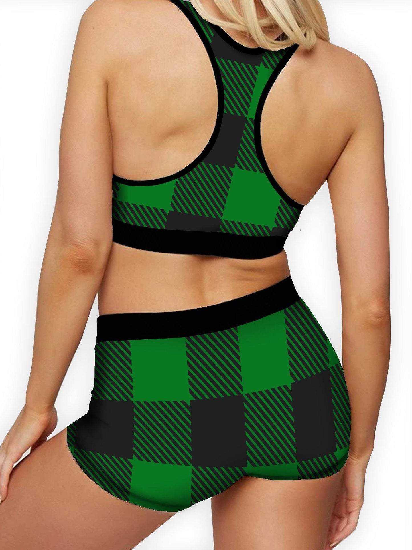 Green Black Plaid Boy Short